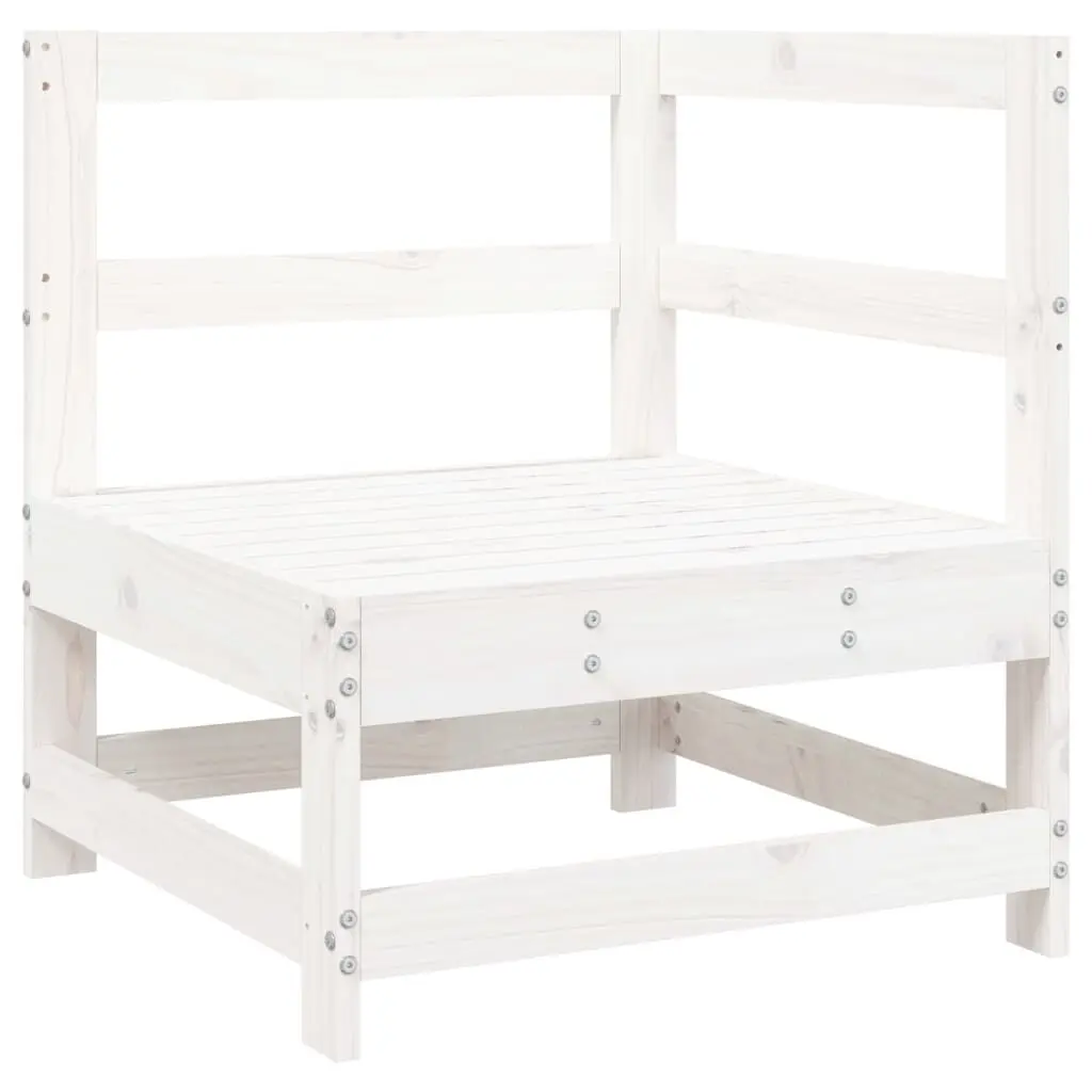 Patio Corner Sofa White Solid Wood Pine Outdoor Furniture Set