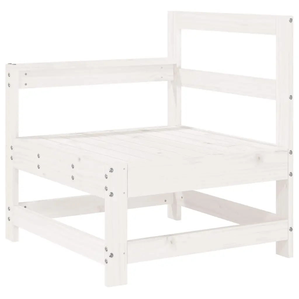 Patio Corner Sofa White Solid Wood Pine Outdoor Furniture