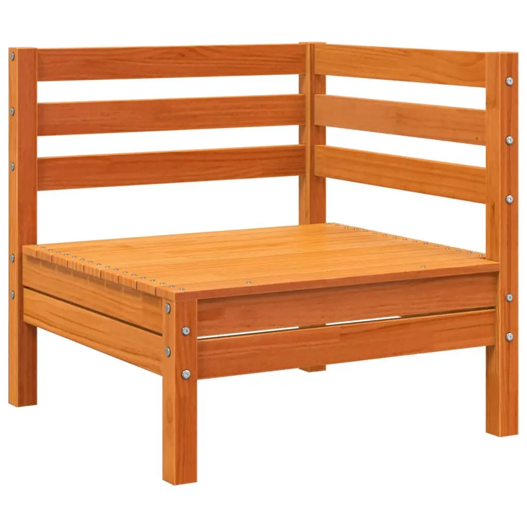 Patio Sofa Corner Wax Brown Solid Wood Pine Outdoor Furniture