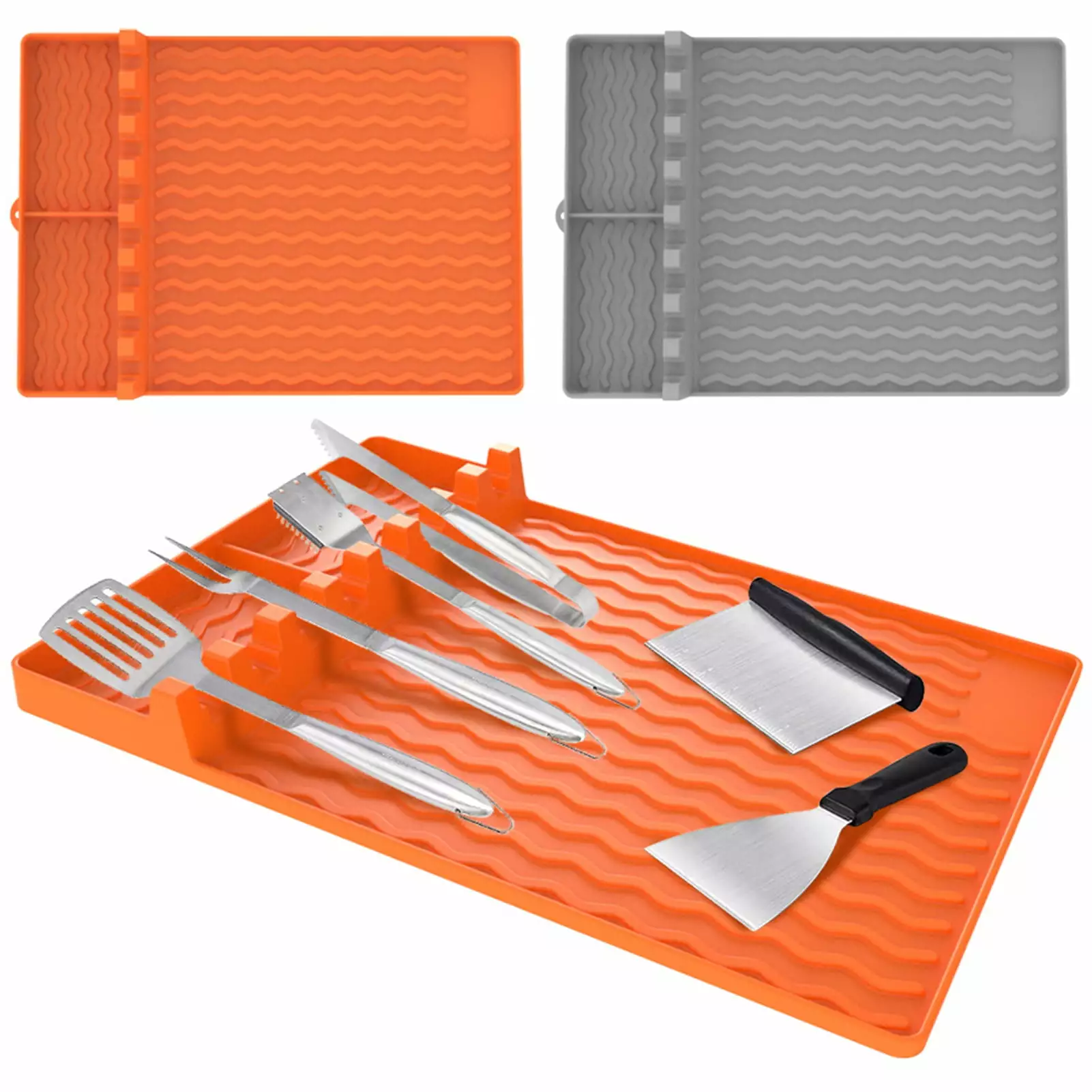 Kaioher Oven Tool Mat Heat Resistant Silicone Griddle Mat 8 Slots Countertop Protector Pad