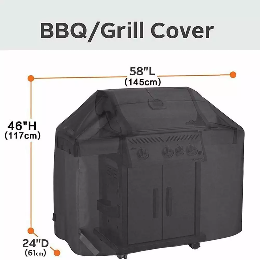 Round BBQ Grill Cover - Waterproof Garden Patio Barbecue Protection 14561117cm
