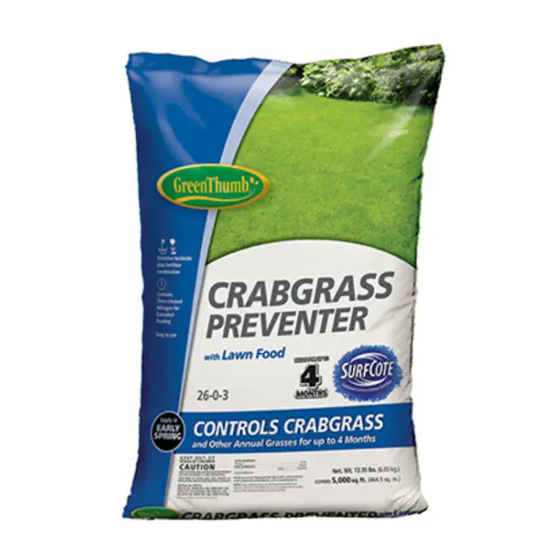 Green Thumb GT11434 Crabgrass Preventer Plus Lawn Food 26-0-3 5000 Sq.Ft.