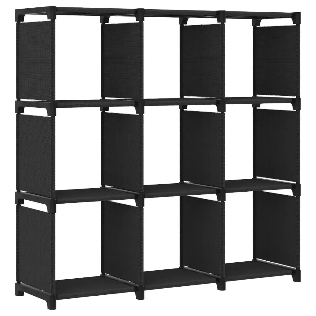 9-Cube Presentation Shelf Black 40.6x11.8x42.3 Inches Fabric Storage