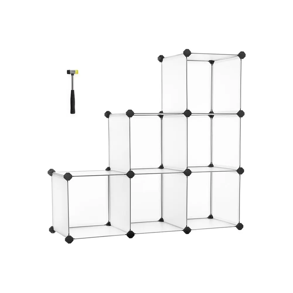 6-Cube Plastic Storage Unit Feet Sturdy Organizer Home and Office SONGMICS