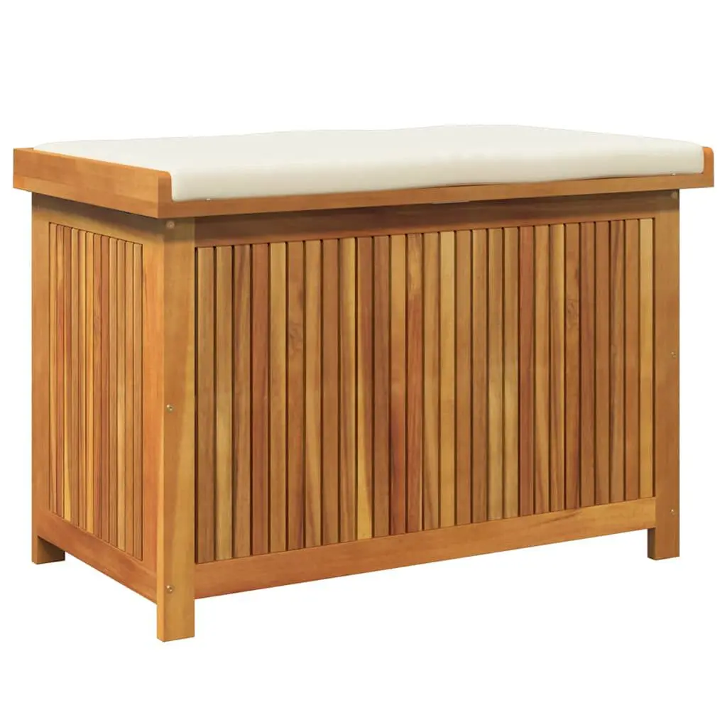 Outdoor Cushion Box 35.4x19.7x23.8 Inches Solid Wood Acacia Storage