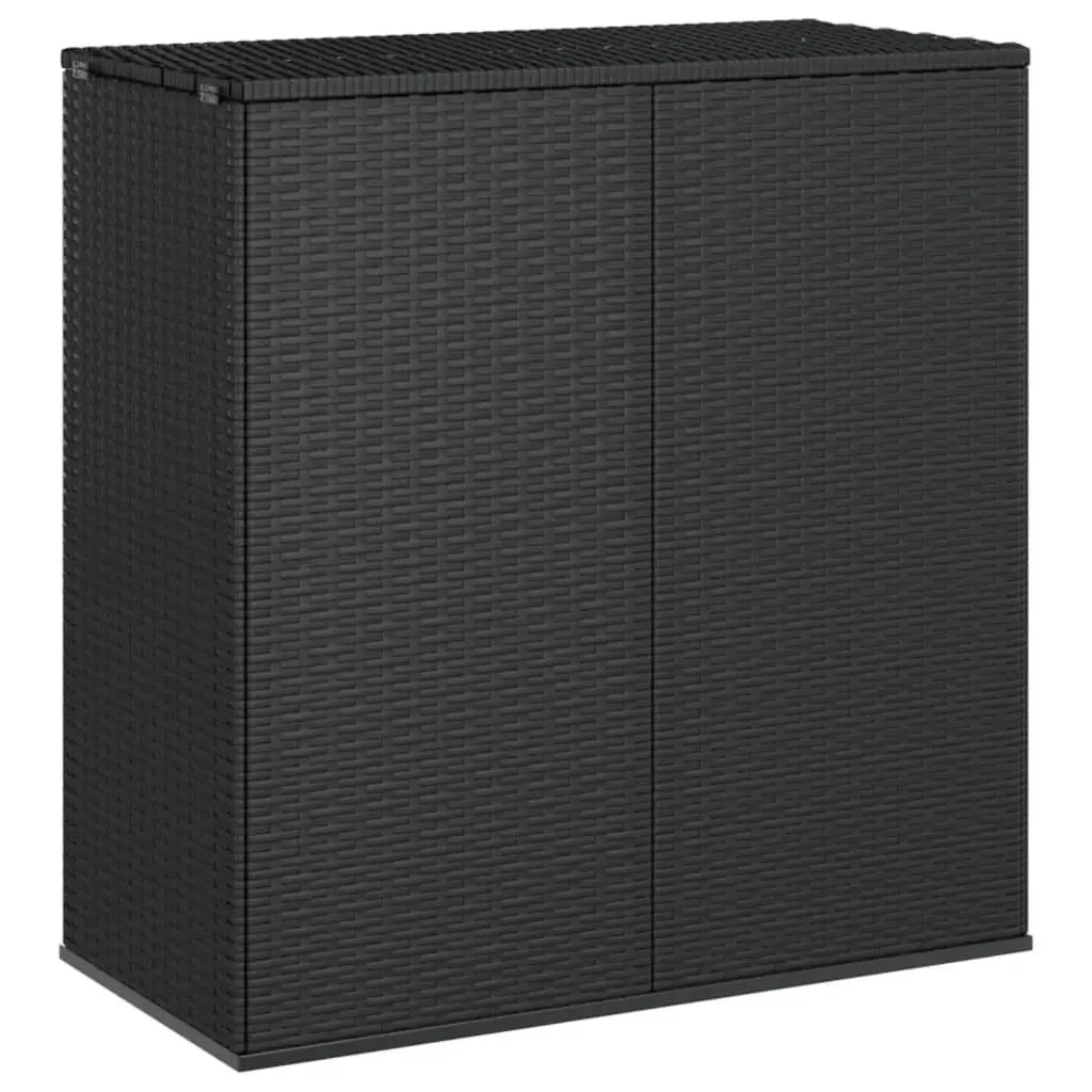 Patio Cushion Box PE Rattan Black Outdoor Storage Box Cushions and Pillows