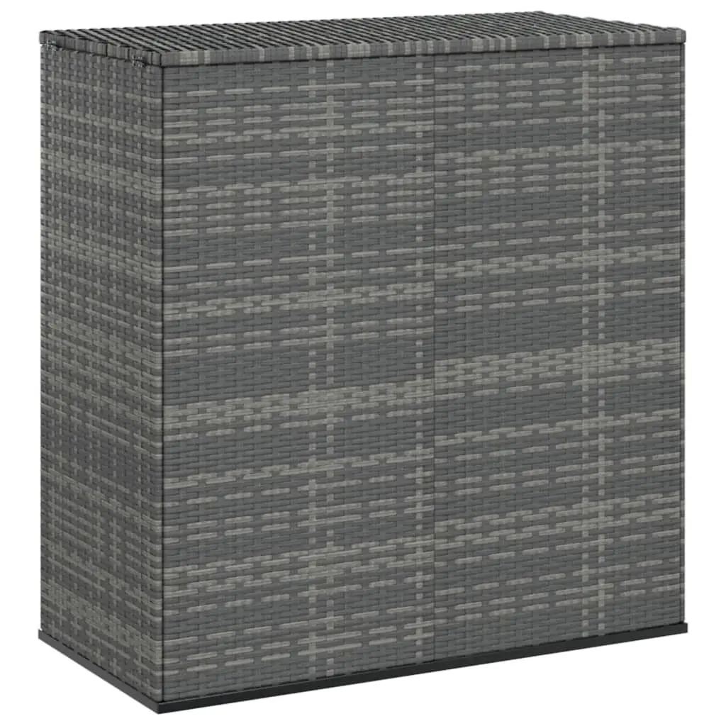 Patio Cushion Box PE Rattan Gray Outdoor Storage
