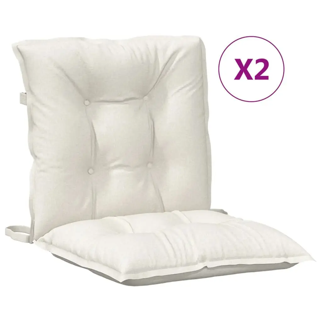 Low Support Chair Cushions 2 Pack Melange Cream 39.4x19.7x2.8 Inch Thick Fabric