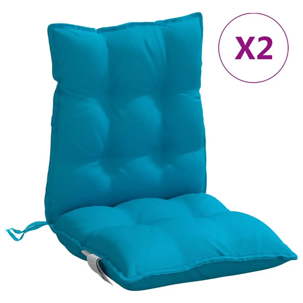 2-Piece Light Blue Oxford Fabric Low Support Chair Cushions