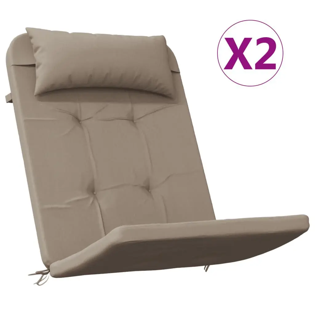 Adirondack Chair Cushions 2 pcs Taupe Oxford Fabric Outdoor Seat Pads