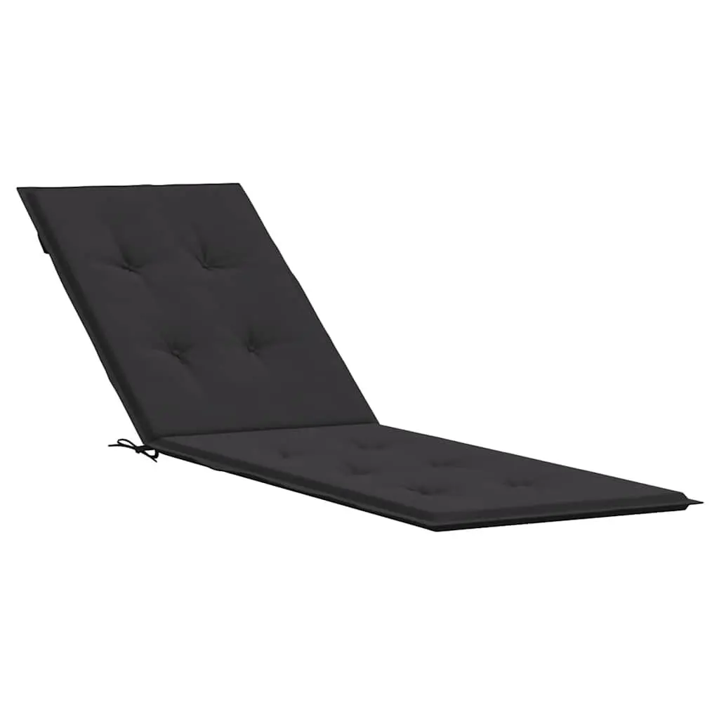 Black Deck Chair Cushion 29.5x41.3x19.7 Inches Waterproof Outdoor Furniture Accessory