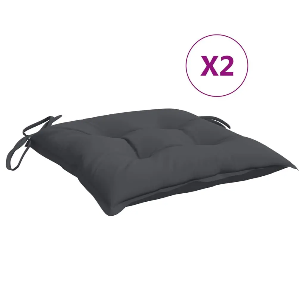 Chair Cushions 2 Pack Anthracite 15.7x15.7x2.8 Inches Oxford Fabric Outdoor Seat Pads