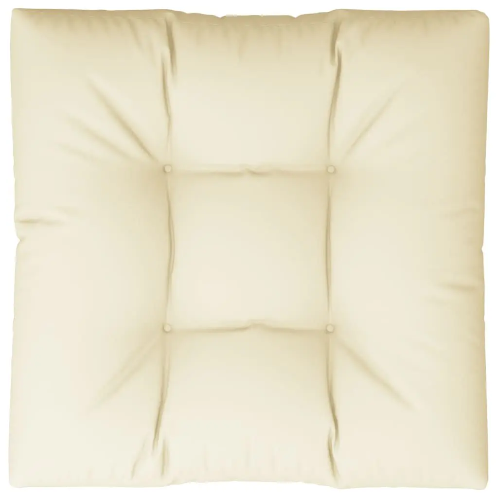 Cream Fabric Pallet Cushion 31.5 Inches Square Thick and Comfortable Home Use