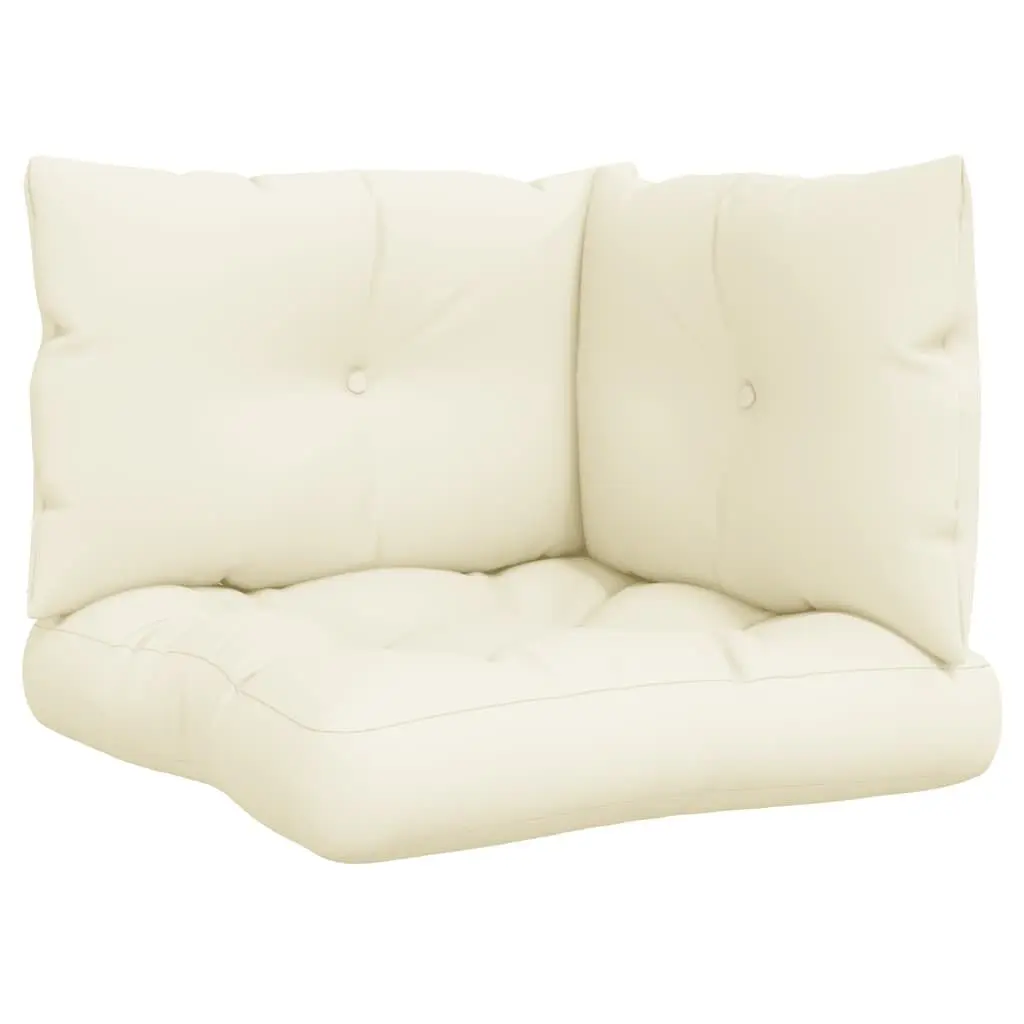 Cream Fabric Pallet Cushions 3 Piece Set Outdoor Lounge Comfort