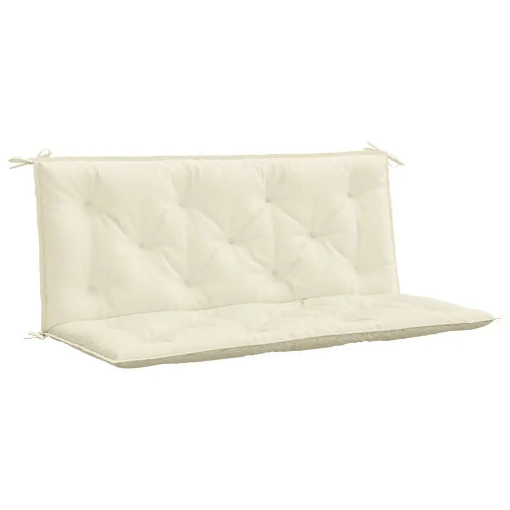 Cream White Garden Bench Cushion 47.2x39.4x2.8 Inches Oxford Fabric Outdoor Seat Pad