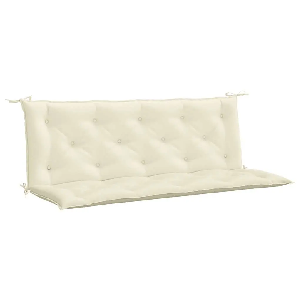 Cream White Garden Bench Cushion 59.1x39.4x2.8 Inches Oxford Fabric Outdoor Seat Pad