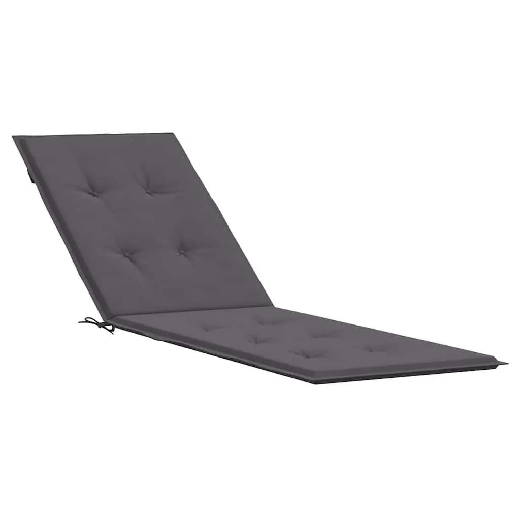 Deck Chair Cushion Anthracite 29.5+41.3x19.7x1.6 Inches Waterproof Outdoor Seat Pad