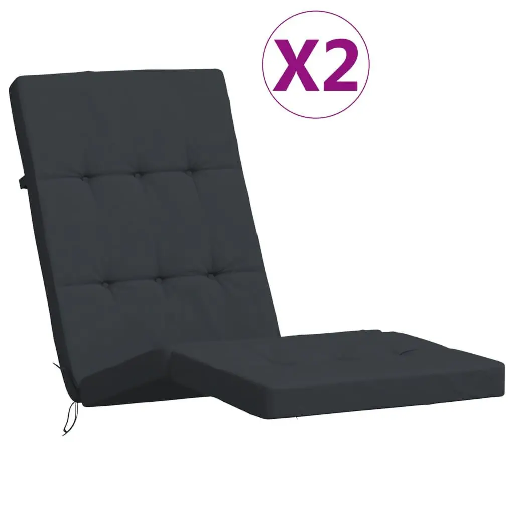 Deck Chair Cushions 2 pcs Black Oxford Fabric Water-Resistant