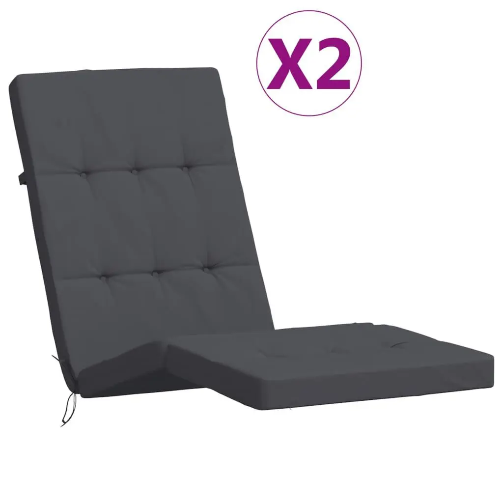 Deck Chair Cushions 2 Pieces Anthracite Oxford Fabric Outdoor Seat Pads