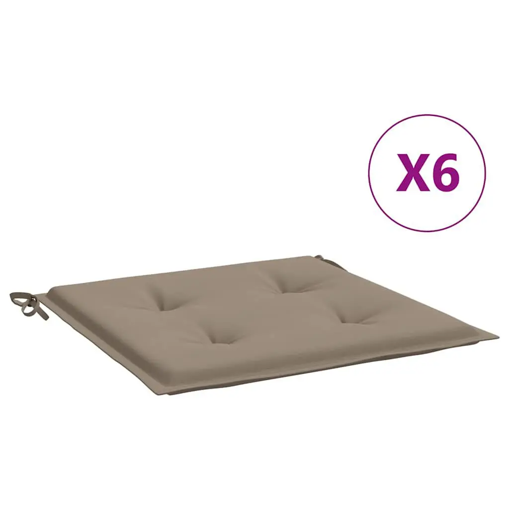 Garden Chair Cushions 6 Pieces Taupe 15.7x15.7x1.6 Inches Oxford Fabric