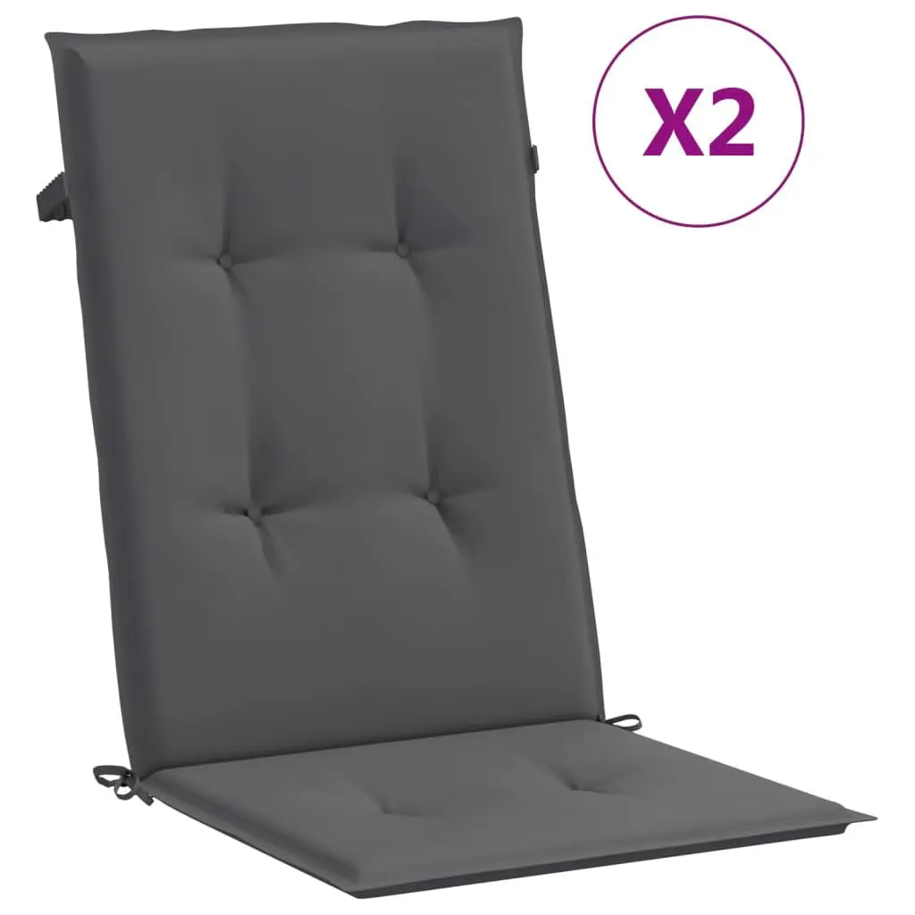 Garden Highsupport Chair Cushions 2 pcs Anthracite 47.2x19.7x1.2 Inches