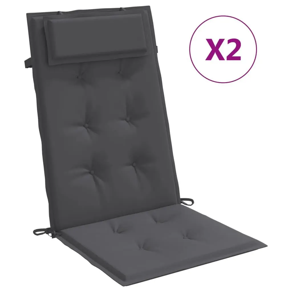 Highsupport Chair Cushions 2 pcs Anthracite Oxford Fabric Office and Home