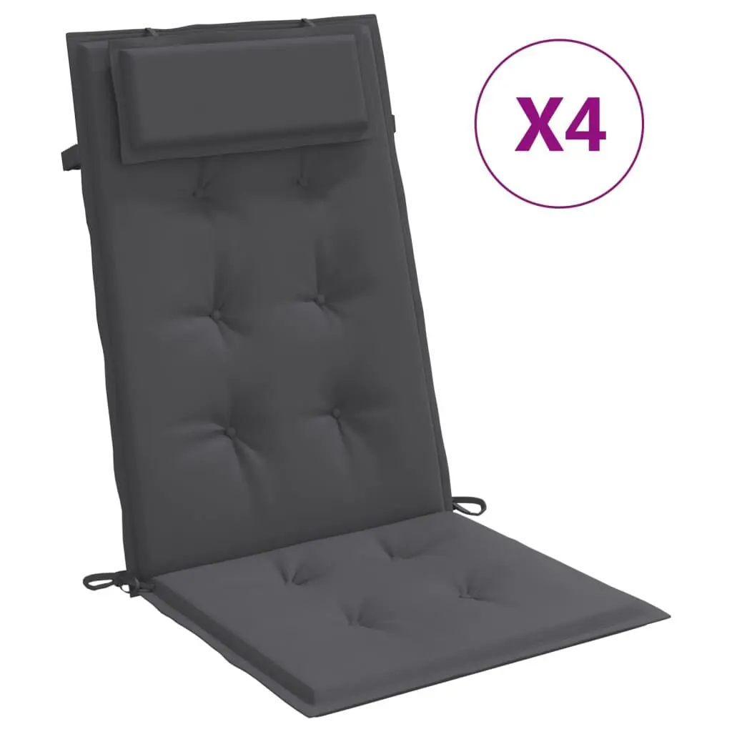 Highsupport Chair Cushions 4 pcs Anthracite Oxford Fabric Set Ergonomic Support