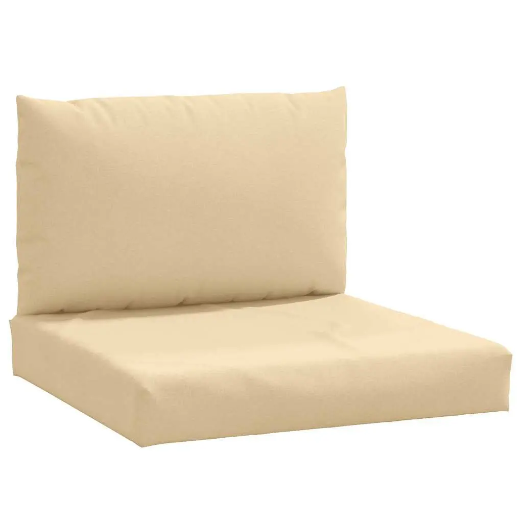 Pallet Cushions 2 pcs Melange Beige Fabric Outdoor Furniture Seat Covers