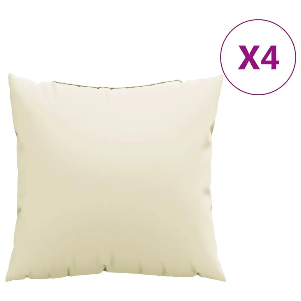 Sofa Cushions 4 pcs Cream 15.7x15.7 Inches Fabric Outdoor Furniture Replacement