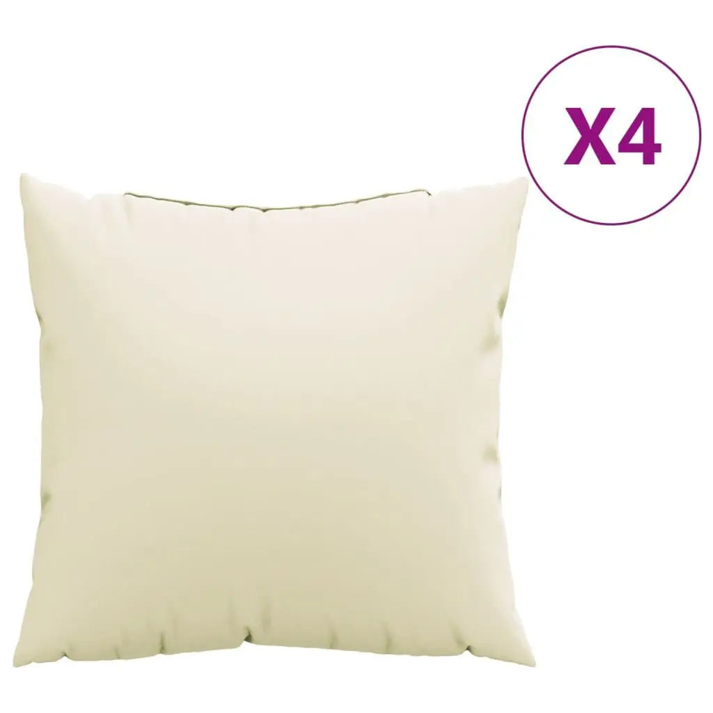 Sofa Cushions 4 pcs Cream 23.6x23.6 Inches Fabric Outdoor Furniture Replacement