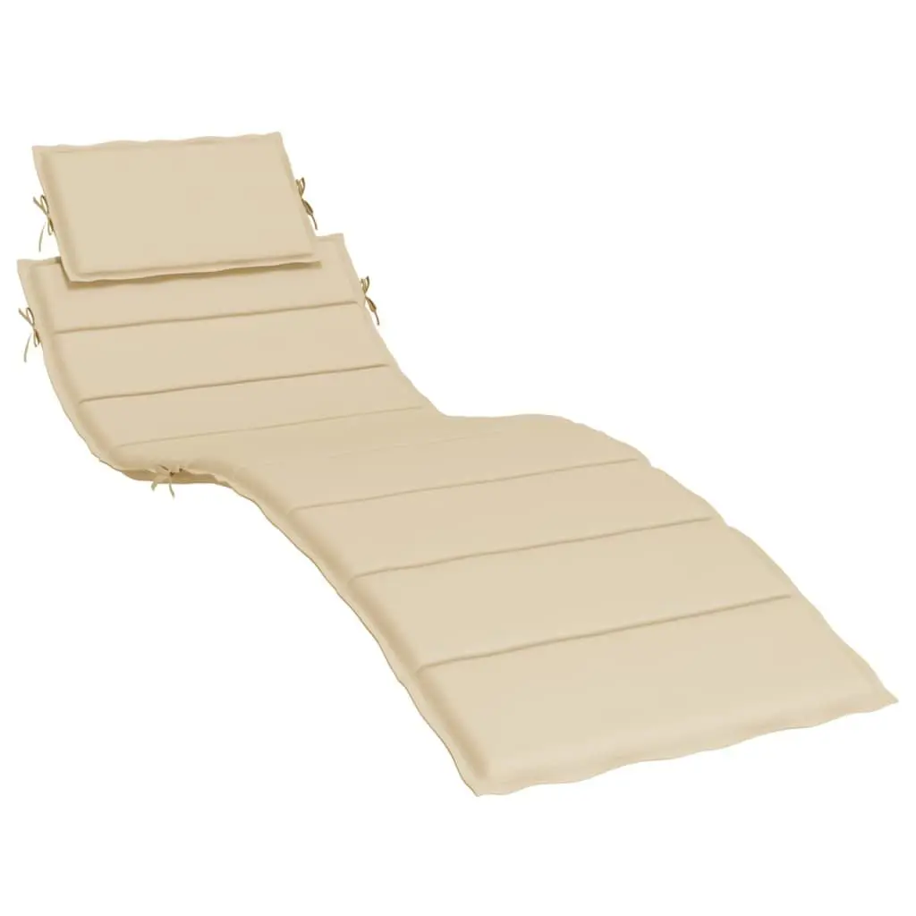 Sun Lounger Cushion Beige 73.2x22.8x1.6 Inches Oxford Fabric Outdoor Patio Furniture