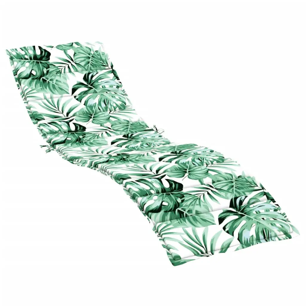 Sun Lounger Cushion Leaf Pattern Oxford Fabric Outdoor Patio Furniture