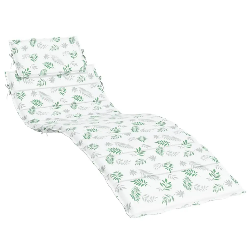 Sun Lounger Cushion Leaf Pattern Oxford Fabric Outdoor Comfort