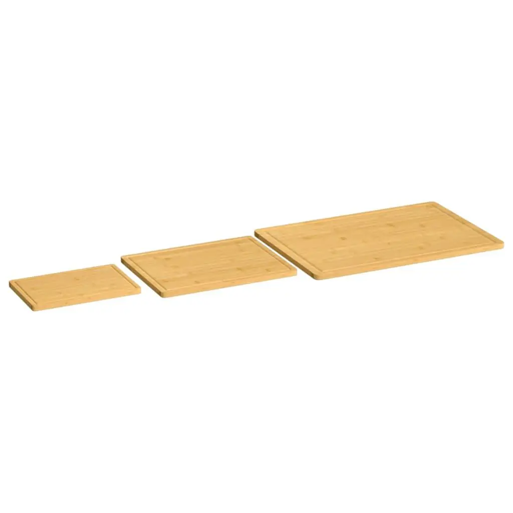 3 Piece Chopping Board Set Bamboo Kitchen Cutting Boards