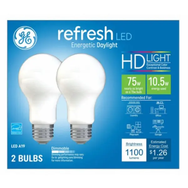 GE 93129422 Refresh HD+ LED Light Bulb 10.5 Watts Daylight White Bright Spaces