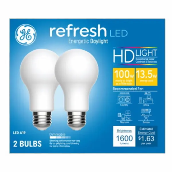 GE 93129808 Refresh HD LED Light Bulbs 13 Watts Daylight White Energy Efficient Bulbs