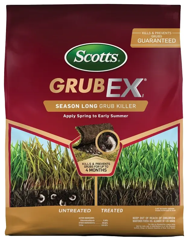 Scotts GrubEx1 99605 Season Lengthy Grub Killer, Solid, Spreader Application, Lawns, 14.35 lb Bag
