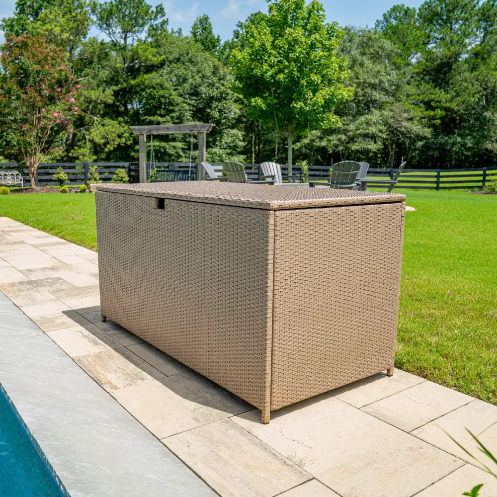 Outdoor Wicker Storage Deck Box jumbo – 194 Gallon Maintenance Free