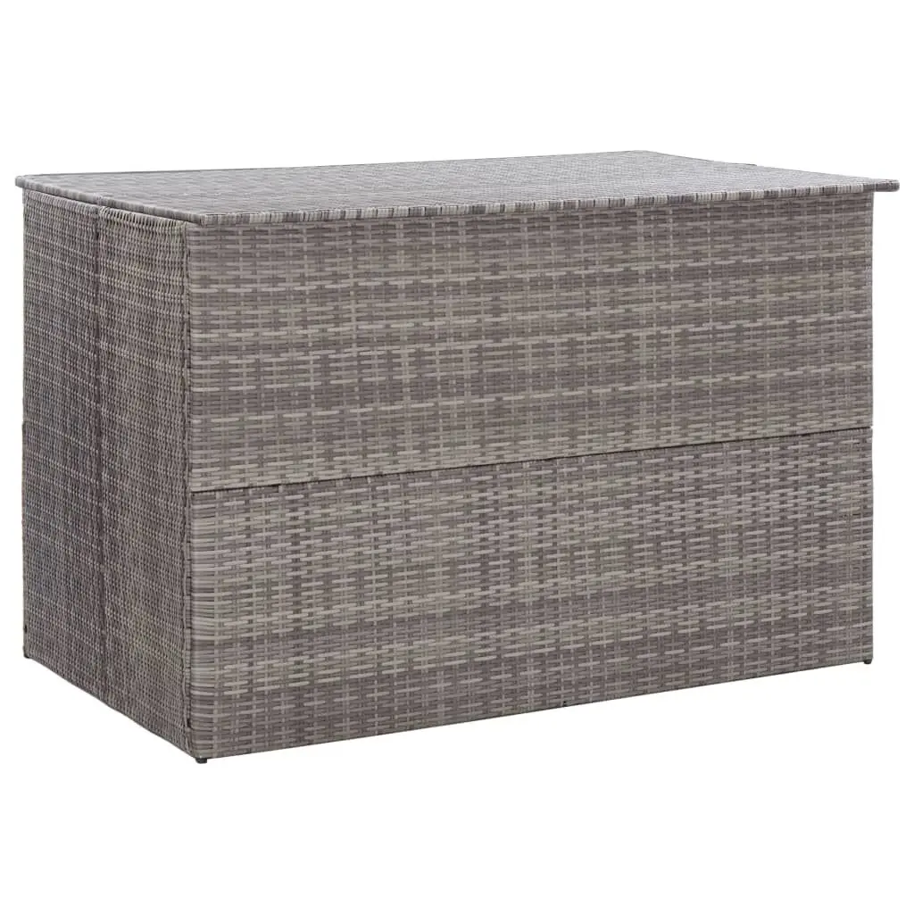 Patio Storage Box Gray 59.1x39.4x39.4 Inches Poly Rattan Large Outdoor Deck Box