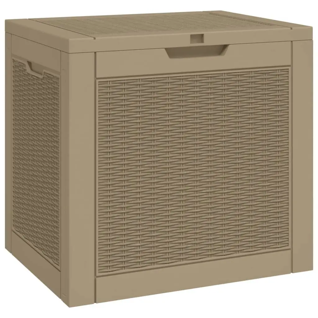 Patio Storage Box Light Brown 21.9x16.9x20.9 Inches Polypropylene Outdoor Deck Box