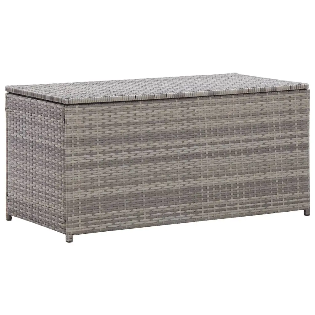 Patio Storage Box Poly Rattan 39.4x19.7x19.7 Inches Gray Outdoor Furniture