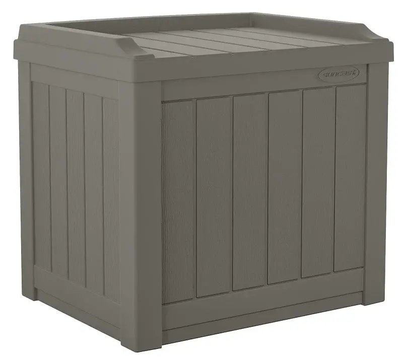 Suncast SS601ST Deck Box Storage Seat, 22 W, 17 D, 20-1/2 H, Resin, Stoney