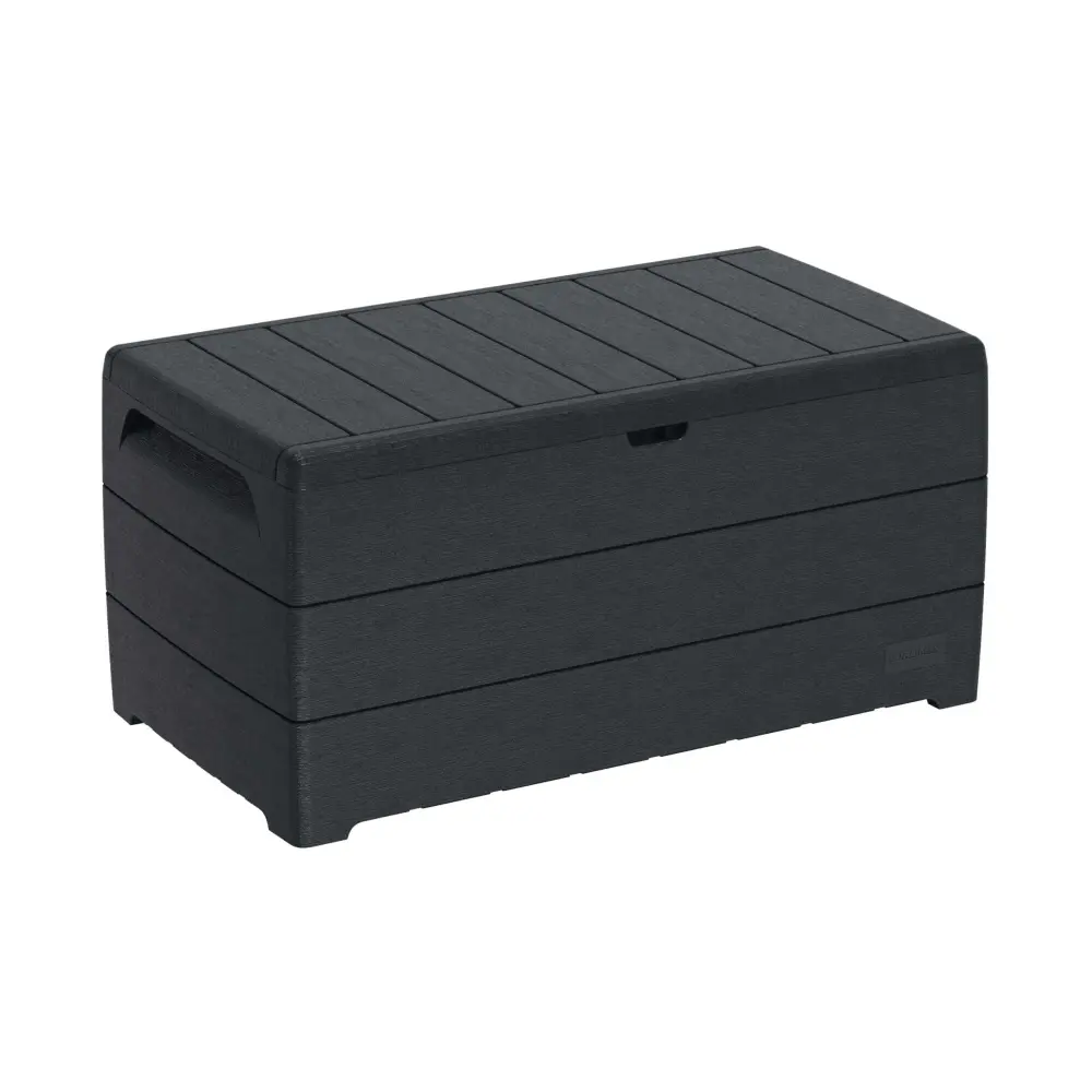 UV-Protected Duramax 110 Gal. Cedar Grain Deck Box Charcoal 86603