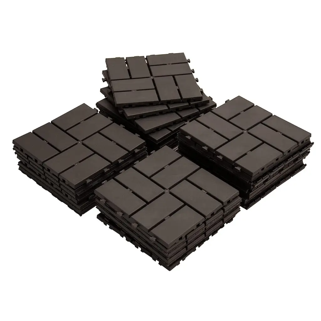 Patio Interlocking Deck Tiles 12X12 Square Carbon Fiber Decking Tiles crefise patio life