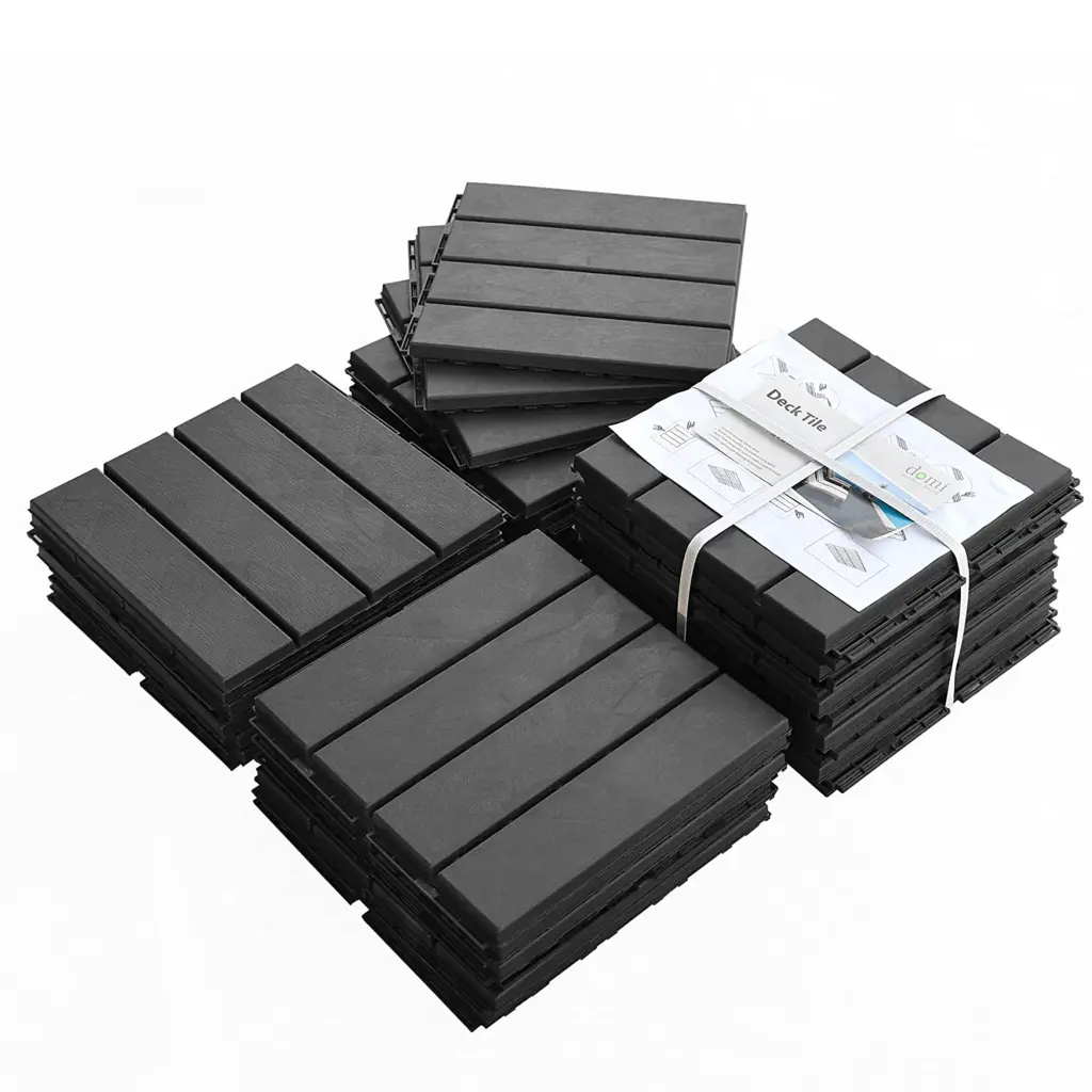 Patio Interlocking Deck Tiles 12X12 Square Carbon Fiber Decking Tiles crefise patio life