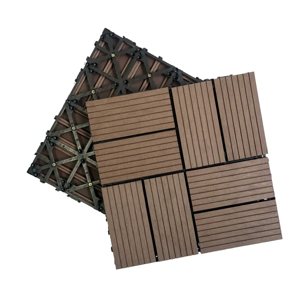 Timber Polymer Carbon Fiber Deck Tiles Set 20Pcs Outdoor Decking rnb
