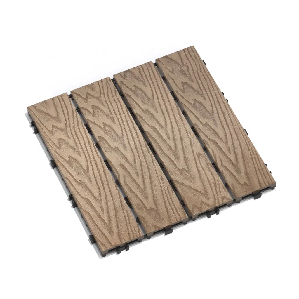 Patio Floor Tiles Pack 22 WPC Timber Polymer Carbon Fiber Deck Tiles rnb