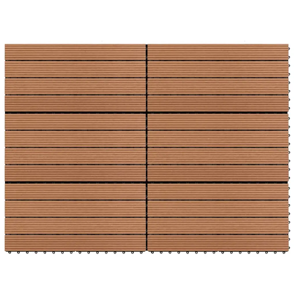 WPC Tiles 23.6x11.8 Inches 6 Pack 10.8 Square Feet Brown Deck Flooring
