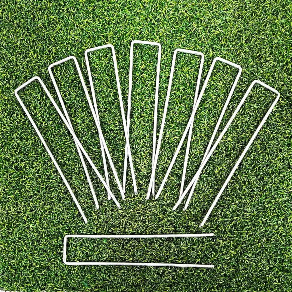 Galvanized 6 Inch Garden Stakes, Landscape Staples, U-Type Turf Stake Artificial Grass, Rust Proof Sod Pin Securing Fences...