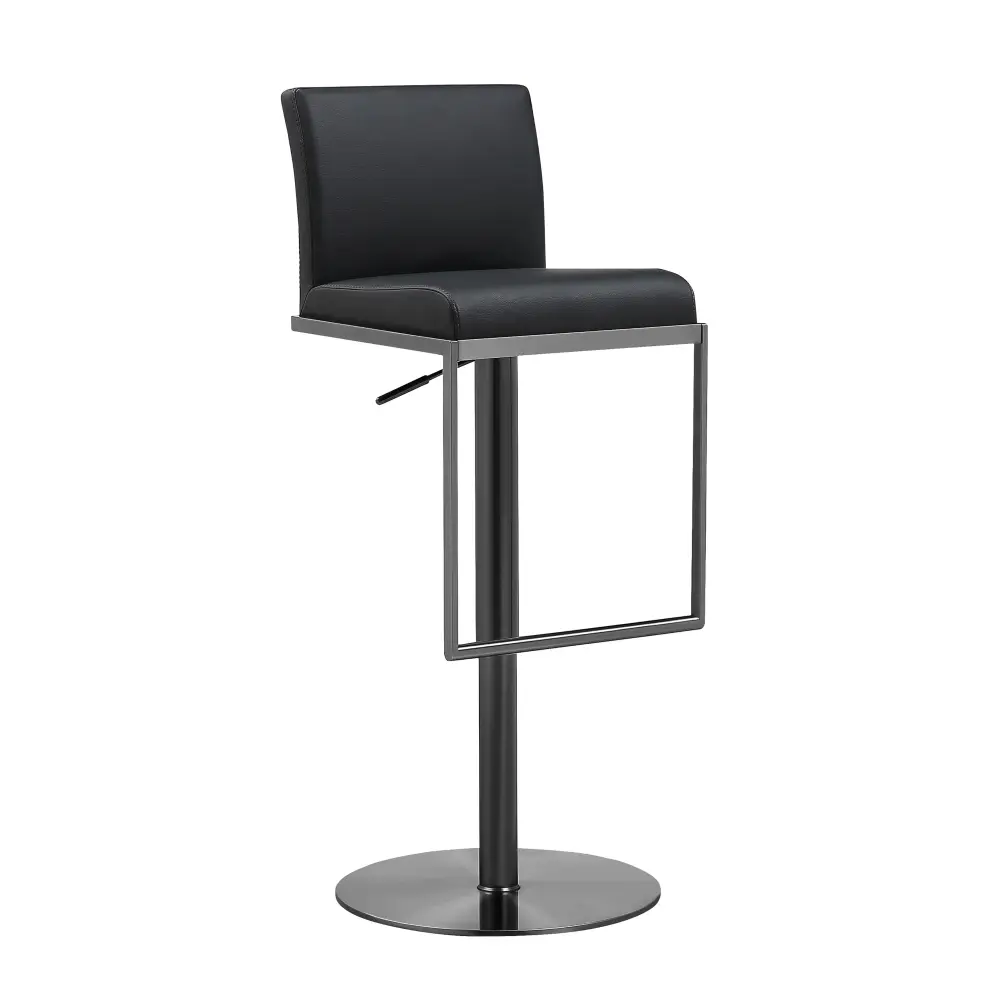 Handcrafted Artisan Amalfi Midnight Performance Vegan Leather on Black Stool - UK